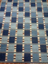 Rugs 5x8 8x10 Swedish Marianne Richter inspired Blue Kilim Rug Wool Rug Living picture