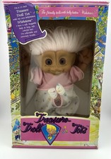 Vintage Treasure Troll Tots 14” Doll White Hair Wishstone Ace Novelty Open Box#3 picture