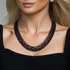 Natural Black Spinel 177 CTS – 5‑Strand Earth‑Mined Necklace 20″ – Flawless Deal picture