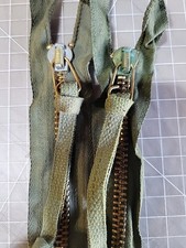 NOS 1970's Vtg Military General Brass Zipper, 20