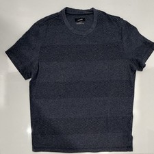 Alfani Men's Blue Textured Knit Crew Neck Short Sleeve T-Shirt Size M picture