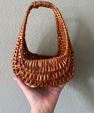 Small Woven Wicker Gondola basket French Country Cottage Decor picture