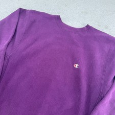 Vintage Champion Reverse Weave Sweatshirt Mens Large Purple Blank USA Made 90s picture