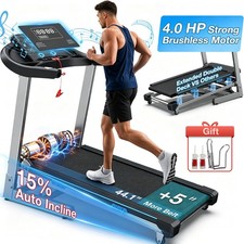 Foldable Treadmill with 15% Incline,Heavy Duty Treadmill 400lb Capacity for Home picture
