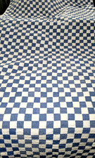 Vtg Ralph Lauren KING Quilt Postage Stamp Nantucket Patchwork Blue White Checker picture