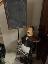 Vintage Mr. Puffington Fat Butler Statue With Sign And Tray picture
