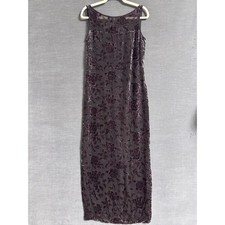 Vintage Liz Claiborne Dress 4 Purple Silk Velvet Burnout Floral Maxi 90s Y2K picture