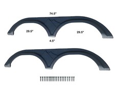 Set of Tandem RV Trailer Fender Skirts Flares 74.5