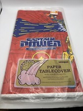 Vintage NEW Sealed Captain Power Paper TableCover 54”x 88” 1986 MATTEL VTG NOS picture