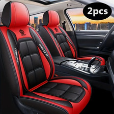 2pcs Durable PU Leather Car Seat Covers Universal Fit Auto Front Seat Protectors picture