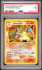 1999 POKEMON BASE SET UNLIMITED #4 CHARIZARD-HOLO PSA 7 - CRAZY CLEAN picture