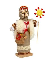 Handmade Ukrainian Christmas Motanka Doll Winter Holiday Home Blessing Amulet picture