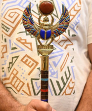 Authentic Ancient Egyptian Antique Rare  Scarab Scepter Statue Figurine BC picture