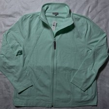 NWT T By Talbots Jacket Womens PXL Mint Green Full Zip Mock Neck Jacket Active picture