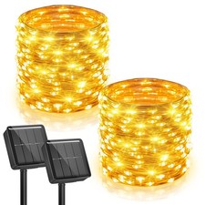 Minetom Solar Fairy Lights, 2 Pack Total 66 FT 200 LED 2 Pack, Warm White picture