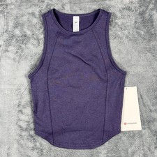 Lululemon Soft Sueded Crewneck Cropped Tank Top Womens 2 Purple Heather Yoga picture
