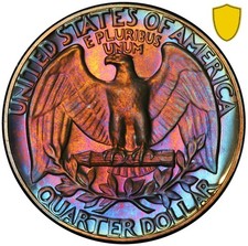 1969 S Toned Washington Quarter Proof PCGS PR 66 PF See Video Toning Coin 25C picture