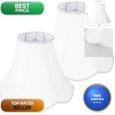JERHOUS 2 Pcs White Scalloped Lamp Shade 6.7