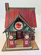 Vintage 1997 Coca-Cola Franklin Mint Stained Glass Gas Station Christmas Village picture