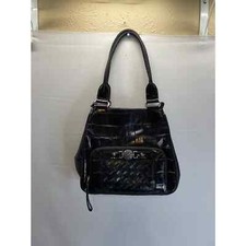 Brighton Black Patent Leather Embossed Croc Shoulder Bag Lots of Pockets D589085 picture