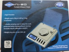 AWS Gemini-20 Milligram Scale 20g x 0.001g–Digital Jewelry/Lab 100G, Silver  picture
