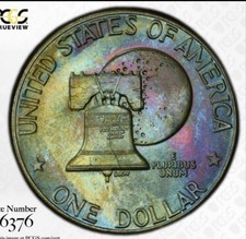 1976-P Type 2 PCGS MS65 Eisenhower IKE $1 beautiful Toning picture