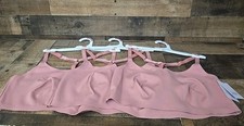 NWT Lot Of 3 Auden Unlined Bralettes Women Large  Adjustable-Straps Stretch Rose picture