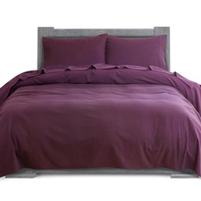 Elegant Comfort Soft 4-Piece 100% Turkish Cotton Flannel Queen, Solid Purple picture