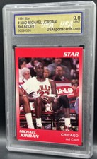 1990 Star Michael Jordan #NNO Red Ad Card USA 9 MINT Chicago Bulls picture