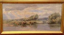 Beautiful Landscape Painting With Cows In A Foster Brothers Frame picture
