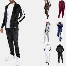 Men's Velvet Velour Tracksuit Set Jogging Jacket and Sweatpants S~5XL   ST851EY  picture
