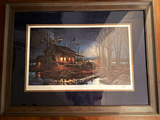 Terry Redlin Moonlight Retreat 1988 Signed Numbered LE Matted Framed Print picture
