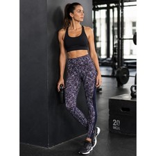Athleta Leggings Women MP Purple Printed Rainier Printed Mesh Tight Yoga Running picture