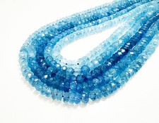 Natural AAAA Aquamarine Faceted Rondelle Beads 5mmx7mm Blue Gemstone RDF63 picture