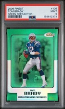 2006 Topps Finest - Tom Brady #105 Green Refractor /199 PSA 9 picture