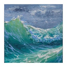ORIGINAL OIL PAINTING SEASCAPE MINI RARE UNIQUE GALLERY OCEAN WAVE TEMPEST SURF picture