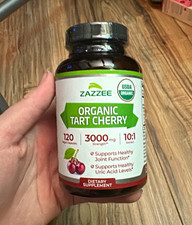 Zazzee USDA Organic Tart Cherry 10:1 Extract 3000mg Joint Support 120 Caps picture