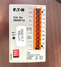 Eaton D64RP18 Lot of 6 Ground Fault Relay 24-240V AC/DC Test/Reset 14-Pin picture