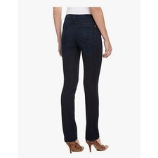 Spanx The Signature Straight Leg Jeans Dark Indigo Side Zip High Rise Denim NEW picture