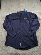 Riverside FR Work Shirt 2XL Men Blue Navy Long Sleeve Pockets Canvas NWT picture