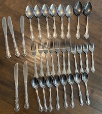 Imperial International Korea Rockingham Stainless Flatware 32 Piece Forks Spoons picture