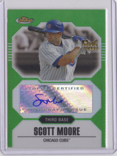 2007 Topps Finest Green Refractor Rookie Auto Scott Moore /199 Chicago Cubs #165 picture