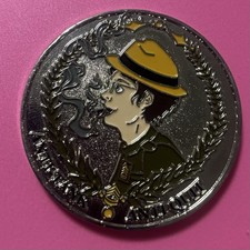  Antique Challenge Coin Silver Tone Enamel Original Militaria picture