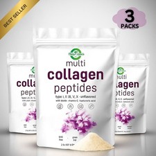 3 Pack Multi Collagen Peptides Powder 6LB Hydrolyzed Type I II III V X Hair Skin picture