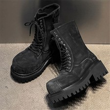 Luxury Designer Thick Sole Shoes Platform Chunky Heels Men Boots Zipper Punk picture