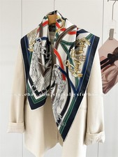 Sallys Boutique 14 Momme Twill Silk Wrap Scarf Belts Print Square Shawl 35