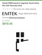 Emtek EMP23234FRLLHUS19 Empowered 2 Smart Keypad Handleset Flat Black Yale New picture