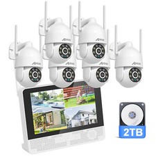 ANRAN Wireless Security Camera System Outdoor Home 6CH 12 Inch Monitor Kits picture