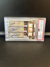 2022 Topps Triple Threads Devers/Bogaerts/Martinez Relic /18 PSA Auto 9 Red Sox picture