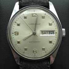 Vintage 1968 Caravelle Bulova M8 17J Day Date Manual Wind Watch Running Repair picture